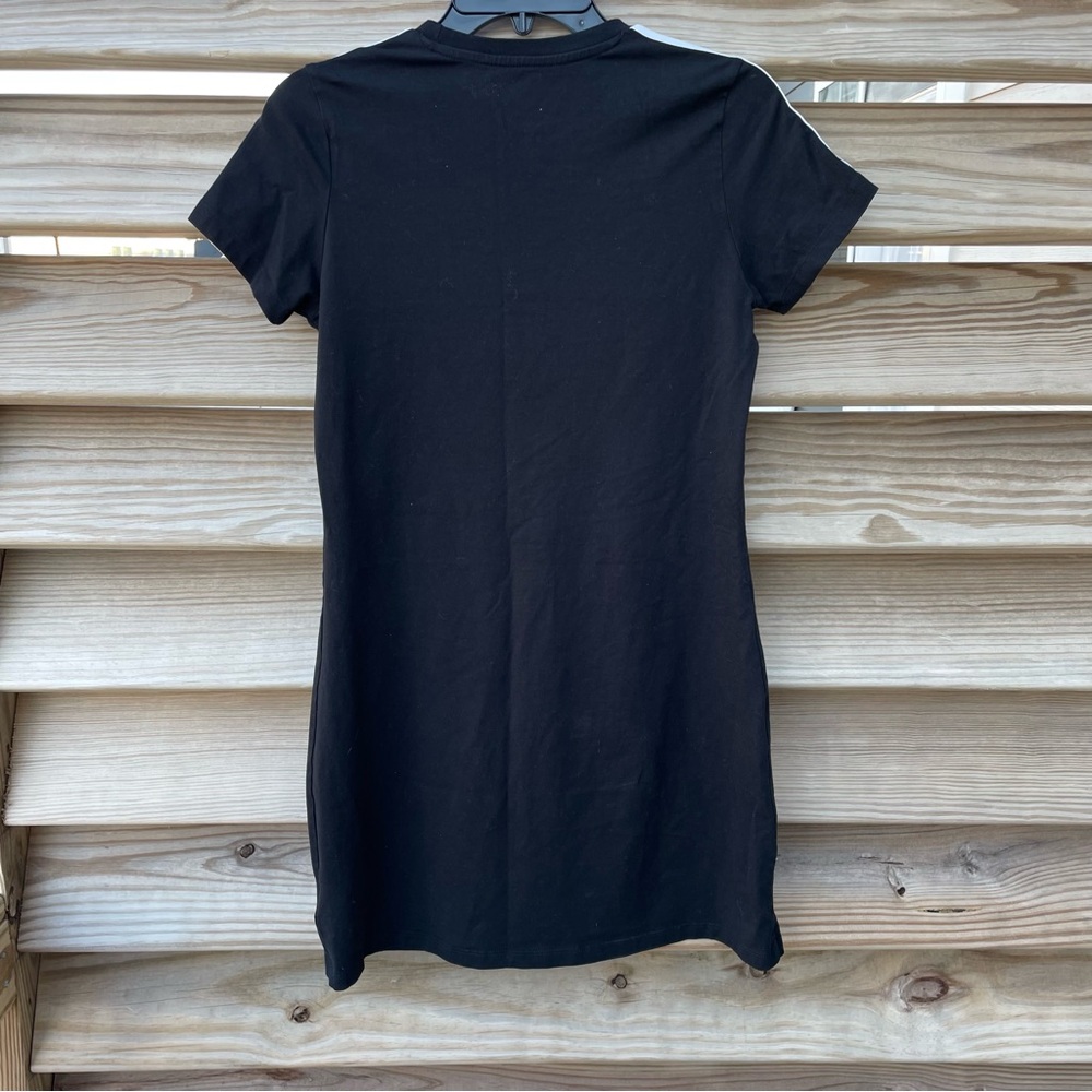 Adidas black short sleeve logo dress Girl 13-14Y - Picture 7 of 10